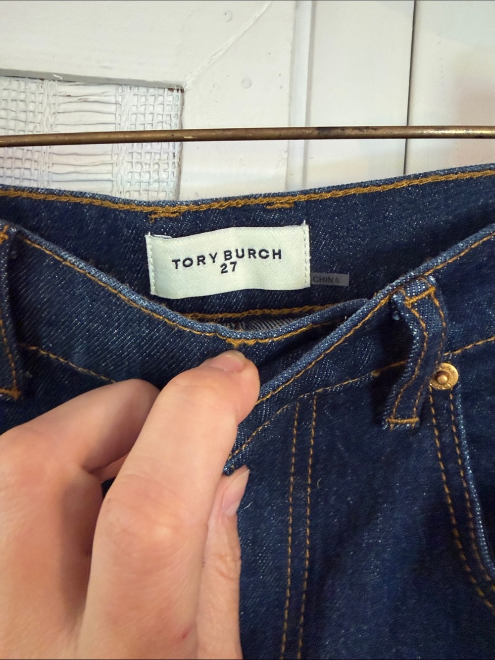 Tory Burch High-Rise Straight Leg Jeans w/Tags Size: 27 - Picture 6 of 9